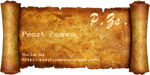 Peszt Zsanna névjegykártya